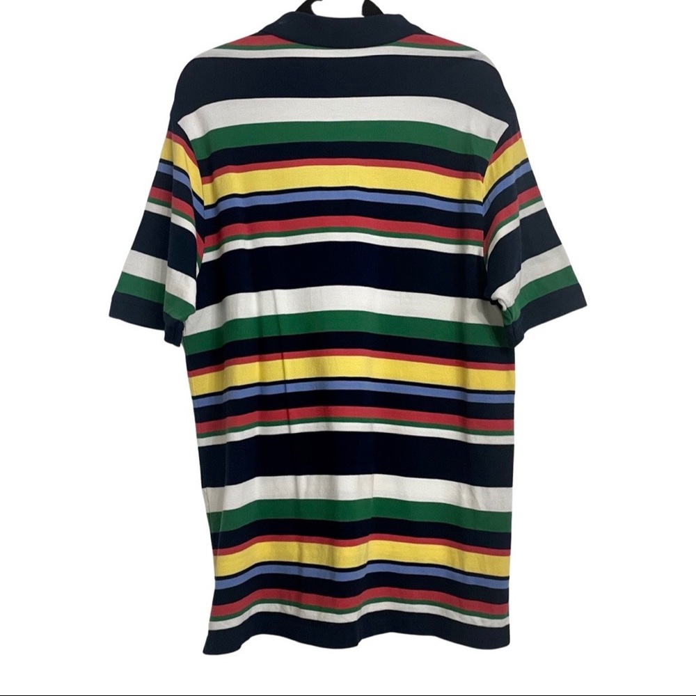 Vintage Daniel Cremieux Coastal Luxe Multicolor Stripe Polo | Men’s Shirt L - Picture 3 of 4